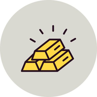 Altın Ingots simgesinin vektör çizimi