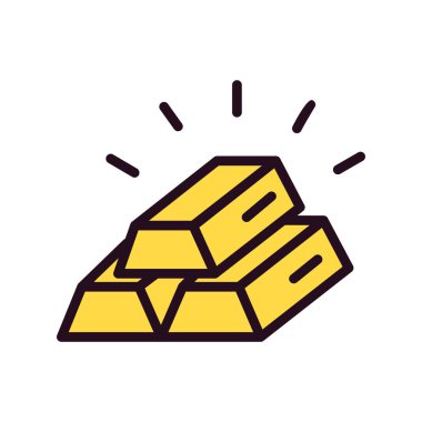 Altın Ingots simgesinin vektör çizimi