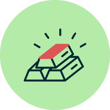 Altın Ingots simgesinin vektör çizimi
