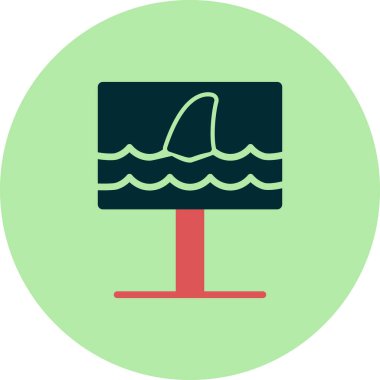 Köpekbalığı ikonu. vektör illüstrasyonu