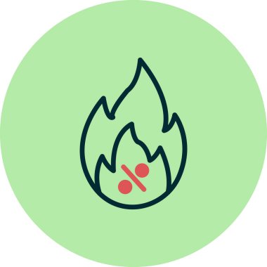 Alev ikonu vektörünü ateşle. İnce çizgi işareti. izole edilmiş sınır sembolü çizimi