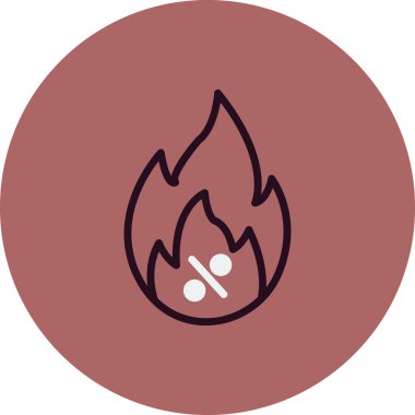 Alev ikonu vektörünü ateşle. İnce çizgi işareti. izole edilmiş sınır sembolü çizimi