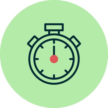 Stopwatch simgesi, düz vektör çizimi tasarımı
