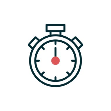 Stopwatch simgesi, düz vektör çizimi tasarımı