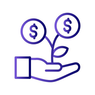 Yatırım vektörü renk çizgisi simgesi