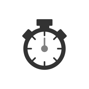 Stopwatch simgesi, düz vektör çizimi tasarımı