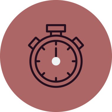 Stopwatch simgesi, düz vektör çizimi tasarımı