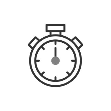 Stopwatch simgesi, düz vektör çizimi tasarımı