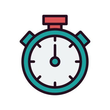 Stopwatch simgesi, düz vektör çizimi tasarımı