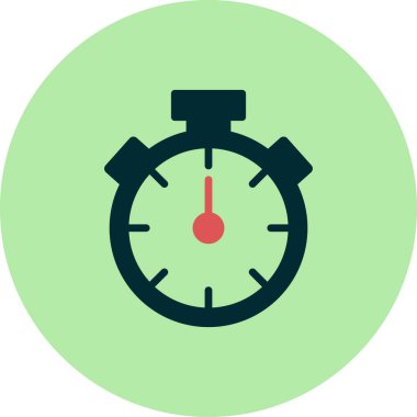 Stopwatch simgesi, düz vektör çizimi tasarımı