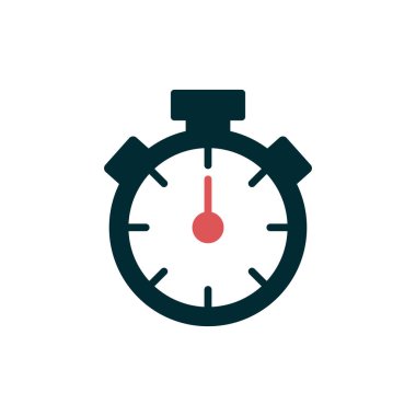 Stopwatch simgesi, düz vektör çizimi tasarımı