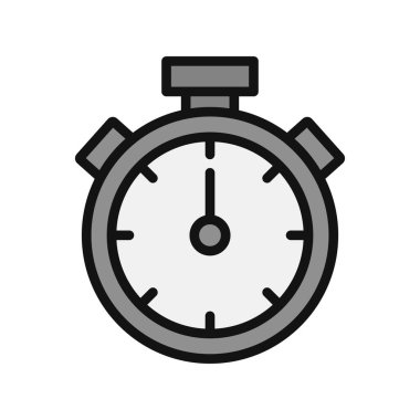 Stopwatch simgesi, düz vektör çizimi tasarımı