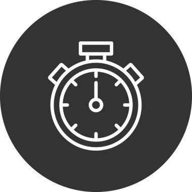 Stopwatch simgesi, düz vektör çizimi tasarımı