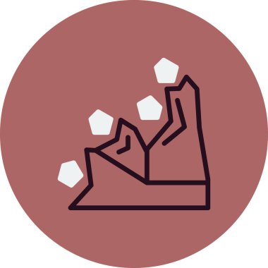 Heyelan simgesi, vektör, illüstrasyon