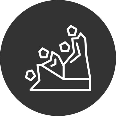 Heyelan simgesi, vektör, illüstrasyon