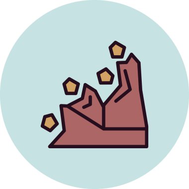 Heyelan simgesi, vektör, illüstrasyon