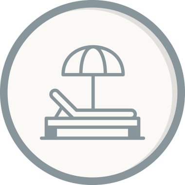 Plaj ve yağmur simgesinin vektör illüstrasyonu