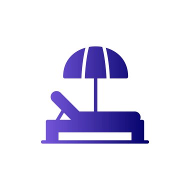 Plaj sandalyesi ikon vektörü. İnce çizgi işareti. izole edilmiş sınır sembolü çizimi