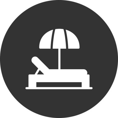 Plaj sandalyesi ikon vektörü. İnce çizgi işareti. izole edilmiş sınır sembolü çizimi