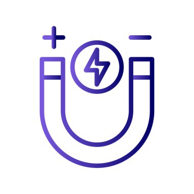 mıknatıs vektörü ince çizgi simgesi