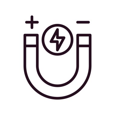 mıknatıs vektörü ince çizgi simgesi