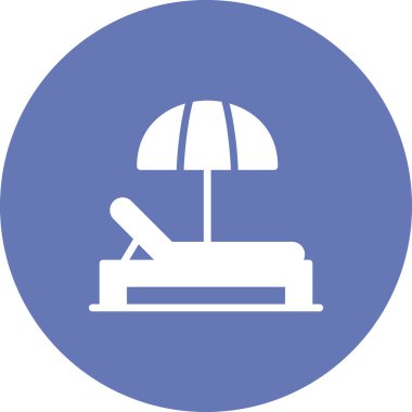 Plaj sandalyesi ikon vektörü. İnce çizgi işareti. izole edilmiş sınır sembolü çizimi