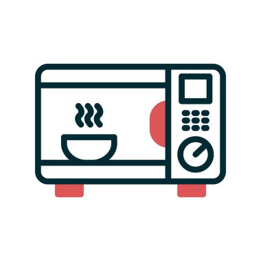 mikrodalga fırın ikonu vektörü. İnce çizgi işareti. izole edilmiş sınır sembolü çizimi