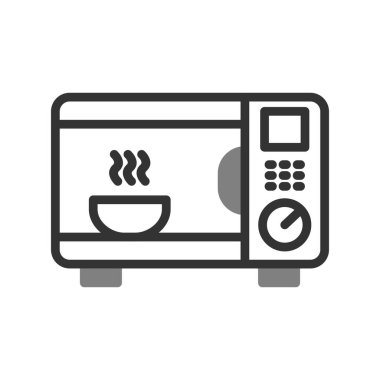 mikrodalga fırın ikonu vektörü. İnce çizgi işareti. izole edilmiş sınır sembolü çizimi