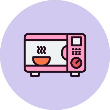 mikrodalga fırın ikonu vektörü. İnce çizgi işareti. izole edilmiş sınır sembolü çizimi