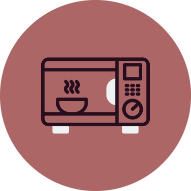 mikrodalga fırın ikonu vektörü. İnce çizgi işareti. izole edilmiş sınır sembolü çizimi