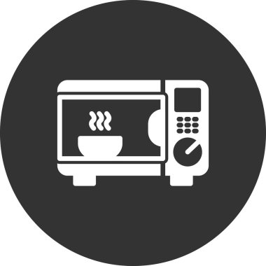 mikrodalga fırın ikonu vektörü. İnce çizgi işareti. izole edilmiş sınır sembolü çizimi