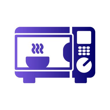 mikrodalga fırın ikonu vektörü. İnce çizgi işareti. izole edilmiş sınır sembolü çizimi