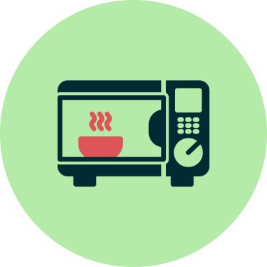 mikrodalga fırın ikonu vektörü. İnce çizgi işareti. izole edilmiş sınır sembolü çizimi