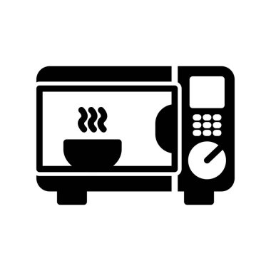 mikrodalga fırın ikonu vektörü. İnce çizgi işareti. izole edilmiş sınır sembolü çizimi
