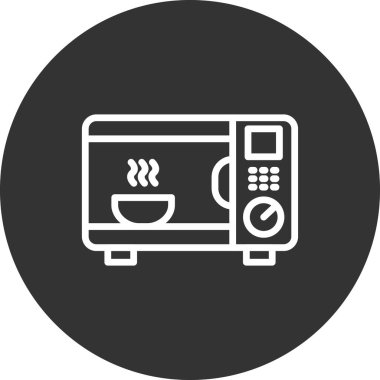 mikrodalga fırın ikonu vektörü. İnce çizgi işareti. izole edilmiş sınır sembolü çizimi