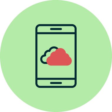 Cep telefonu simgesi, vektör illüstrasyonu 