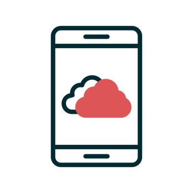 Cep telefonu simgesi, vektör illüstrasyonu 