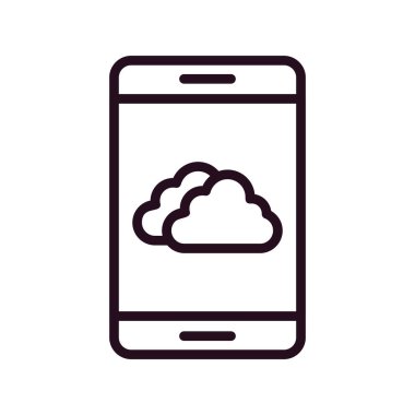 Cep telefonu simgesi, vektör illüstrasyonu 