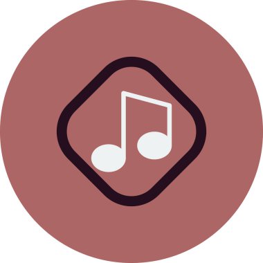 Music Note vektör çizer. Reklam ve Ortam simgesi biçiminde. 