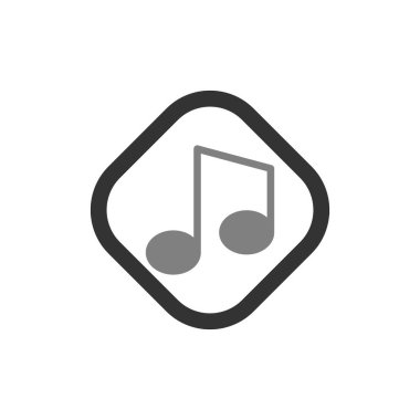 Music Note vektör çizer. Reklam ve Ortam simgesi biçiminde. 