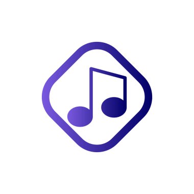 Music Note vektör çizer. Reklam ve Ortam simgesi biçiminde. 