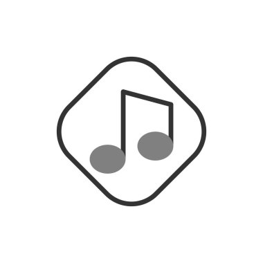Music Note vektör çizer. Reklam ve Ortam simgesi biçiminde. 