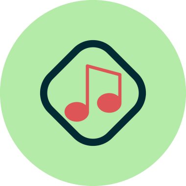 Music Note vektör çizer. Reklam ve Ortam simgesi biçiminde. 