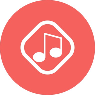 Music Note vektör çizer. Reklam ve Ortam simgesi biçiminde. 