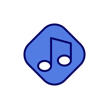 Music Note vektör çizer. Reklam ve Ortam simgesi biçiminde. 