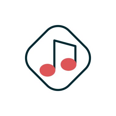 Music Note vektör çizer. Reklam ve Ortam simgesi biçiminde. 