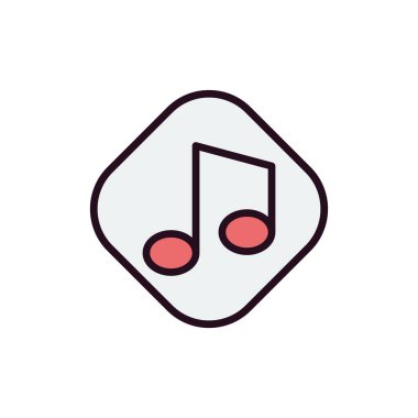 Music Note vektör çizer. Reklam ve Ortam simgesi biçiminde. 