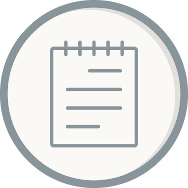 Not defteri simgesi vektörü. İnce çizgi işareti. izole edilmiş sınır sembolü çizimi