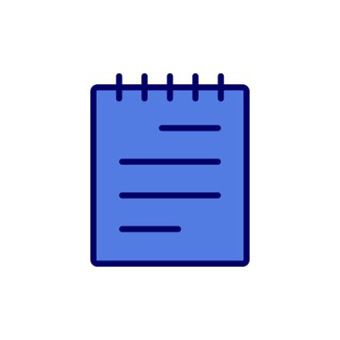 Not defteri simgesi vektörü. İnce çizgi işareti. izole edilmiş sınır sembolü çizimi