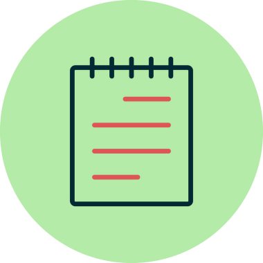 Not defteri simgesi vektörü. İnce çizgi işareti. izole edilmiş sınır sembolü çizimi